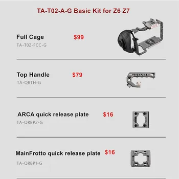 Tilta DSLR Rig Camera Cușcă pentru NIKON Z6 Z7 Camera TA-T02-O-G Kit Complet cușcă Mâner de Top TILTAING rig Z6 Z7 ACCESORII