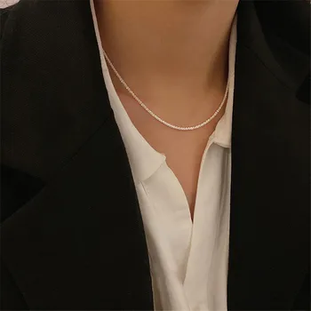 TIMEONLY Minimalist Zirconiu CZ Cravată Coliere pentru Femei, Fete, Cadouri de Nunta Colier Delicat Stil coreean Bijuterii Elegant