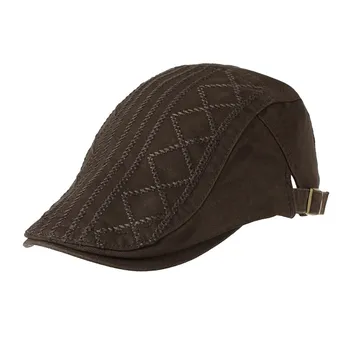 Toamna Iarna Barbati Capac Pălării, Berete Britanic Stil Occidental Avansat Capac Plat Epocă Clasic Cu Dungi Bereta Capace