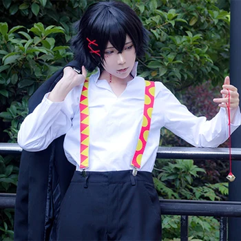 Tokyo Ghoul:re Juzo Suzuya Juuzou Scurt Negru Rezistent la Căldură de Păr Peruca Cosplay Costum + Capac Peruca + 5 Agrafe de par
