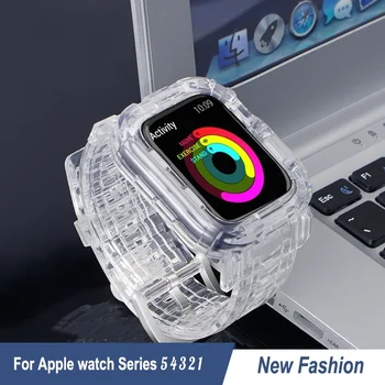 Transparente din Cauciuc curea de ceas pentru iwatch 5 4 3 38mm 42mm curele pentru apple watch 40mm 44mm benzi de Înlocuire pentru apple watch buclă