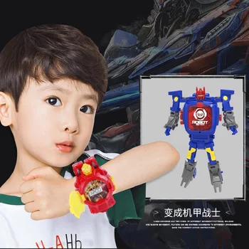 Trasformation Ceas de Jucărie pentru Copii Deformare Robot Jucării de Acțiune de Desene animate de Ceasuri de Jucărie Robot de Copil Cadou de Ziua Dropshipping