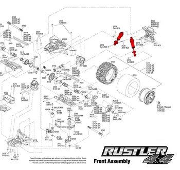 TRAXXAS 1/10 SLASH 4X4 Rustler aliaj de aluminiu L=86MM amortizor față #5862