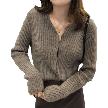 Tricotate cardigan femei vrac leneș stil de Primăvară și de toamnă scurt v-neck pulover sacou strat exterior purta