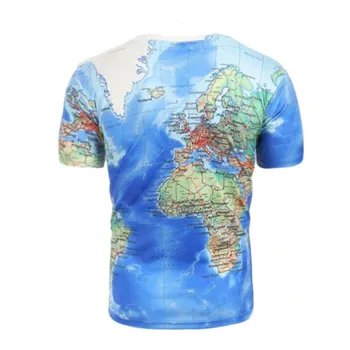 Tricouri funny 3d t-shirt 2017 hip-hop Fashion Mens Rece Harta Lumii amuzant 3D de Imprimare T-Shirt Îmbrăcăminte de Vară, Topuri Teuri Z0424