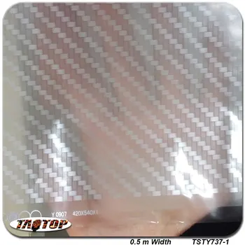 TSTY737-1 Nouă 0,5 m *10m argintiu transparent cu Fibra de Carbon Model PVA hidro grafice film Water Transfer Printing Film
