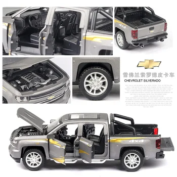 Turnat Sub Presiune Masini Chevrolet Silverado Camion 1:32 Model De Simulare Aliaj Metalic Trage Înapoi Colectare Jucării, Cadouri Pentru Copii Copii