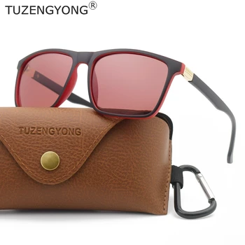TUZENGYONG Brand Nou 2021 Polarizat ochelari de Soare Barbati Femei TR90 cadru Pătrat Ochelari de Soare UV400 în aer liber Conducere Ochelari Cu Cutie