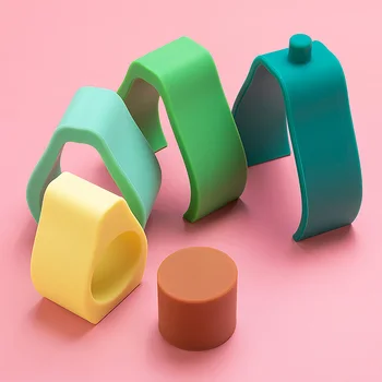 TYRY.HU Avocado Bloc Silicon Teether Moale Jenga Blocuri de Pliere 3D Joc Educativ Jucării BPA Free