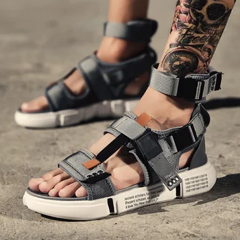 UEXIA 2019 Noua Moda de Vara Mens Shoes Gladiator Sandale Platforma, Sandale de Plajă Cizme Roma Stil Panza Barbati Sandale