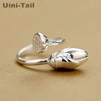 Uini-Coada hot nou argint 925 lotus inel original handmade, design stil Chinezesc temperament literar deschidere inel GN812