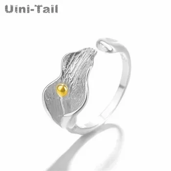 Uini-Coada Hot Nou Argint 925 Orhidee, Lotus Deschide Inel Simplu Tendință De Moda Literară Personalitate Floare De Aur Bijuterii