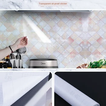 Ulei bucătărie Dovada Autocolante Rezistente la Temperaturi Ridicate Folie de Aluminiu cu Ulei de Absorbție de Hârtie Renovat Autocolante Auto-adeziv