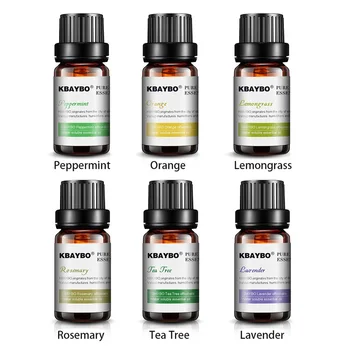 Ulei esential pentru Difuzorul de Ulei de Aromoterapie Umidificator 6 Tipuri Parfum de Lavanda, Arbore de Ceai, Rozmarin, Lemongrass Portocaliu