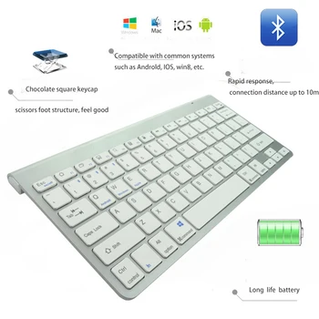 Ultra-Subțire Tastatură Bluetooth Compatibil cu 2018 iPad Pro 11 / 12.9, Noul iPad de 9.7 Inch, iPad Aer, iPad Mini, iPhone și Alte