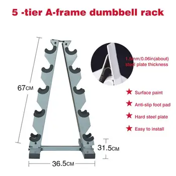 Un Cadru Dumbbell Rack Grele de Tier 5 Greutate Rack Suport pentru sală de Gimnastică Acasă