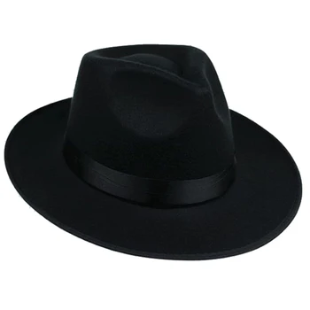 Unisex Bărbați, Femei, Sepci Palarii Panama Pălărie Trilby Direct Margine Largă Greu Simțit Negru