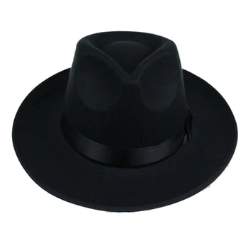 Unisex Bărbați, Femei, Sepci Palarii Panama Pălărie Trilby Direct Margine Largă Greu Simțit Negru