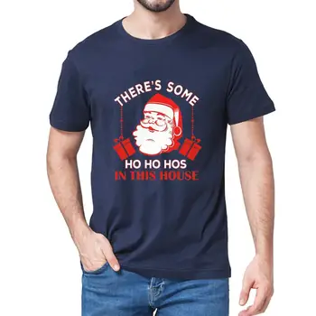 Unisex din Bumbac Mos craciun Exista Unele Ho Ho Ho În Această Casă Cadouri de Crăciun pentru Bărbați Amuzant Tricou pentru Femei de Moda Soft Top Tee Cadou