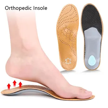 Unisex din Piele Premium Ortezare Branț Pentru Picior Plat Tălpi de Pantofi de Înaltă Suport Arc Pad Ortopedice De Corecție OX Piciorul de Sănătate