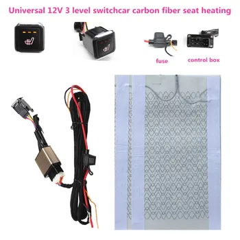 Universal 12V Fibra de Carbon auto Scaun cu încălzire Încălzire încălzire 3 Întrerupător de Nivel de Iarnă mai Calde Huse