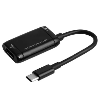 USB-C de Tip C la HDMI Adaptor USB 3.1 Cablu MHL Telefon Android Tablet Black