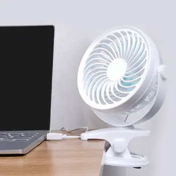 USB Clip Birou, Ventilator de Masă cu Vânt Puternic Liniștită, 2 viteze Reglabile 360 de Grade Rotativ Mini Fan Personal pentru Biroul de Acasă