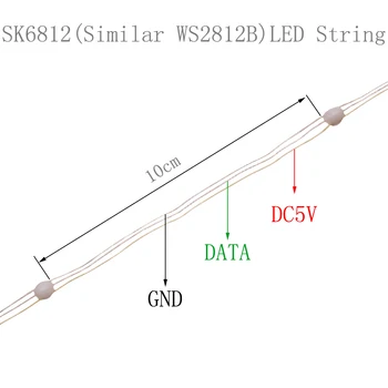 USB DC5V SK6812 Decorativă cu LED-uri de Lumină Șir Pentru Dormitor WS2812B RGB LED Bluetooth Plin de Culoare Adresabile Individual
