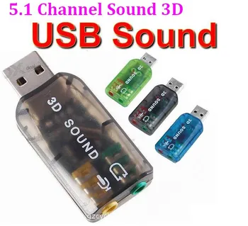 USB pentru Audio 3D placa audio Externa pe USB Adaptor 5.1 Canale de Sunet Profesionale Microfon de 3,5 mm Interfata Audio De 300pcs/lot