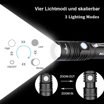 USB Reîncărcabilă LED Biciclete Lumina Super-Luminos 3 Moduri de Iluminare rezistent la apa Lanterna Zoom Accesorii pentru Biciclete, Folosind o Baterie 18650