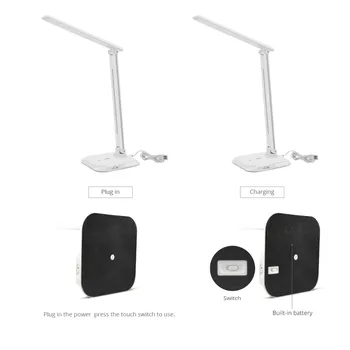 USB Reîncărcabilă LED-Desk lamp 7W flux luminos lampă de Masă Temperatura de Culoare Reglabila Touch Control cu Senzor de Studiu de Carte de Lectură lumină