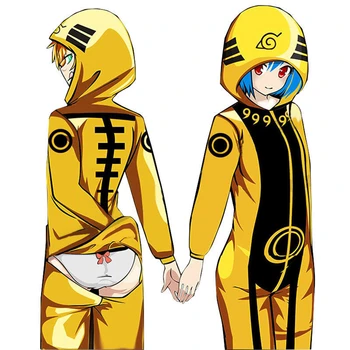 Uzumaki Naruto Rikudousennin Modo Vara Pijamale Cosplay Costum Kigurumi Adult Unisex Salopete Flanel Iarna Sleepwear