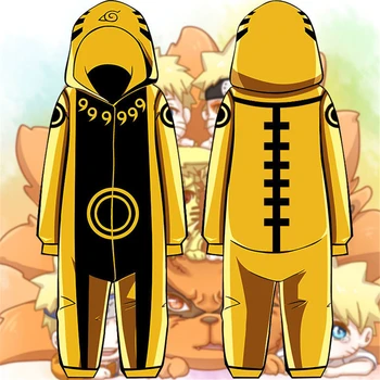 Uzumaki Naruto Rikudousennin Modo Vara Pijamale Cosplay Costum Kigurumi Adult Unisex Salopete Flanel Iarna Sleepwear