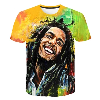 Vara 2020 Oameni Noi Muzica Tricou 3D Imprimate cu Maneci Scurte T-Shirt Chitara Frumos Reggae Inițiator Bob Marley Metalic Elegant