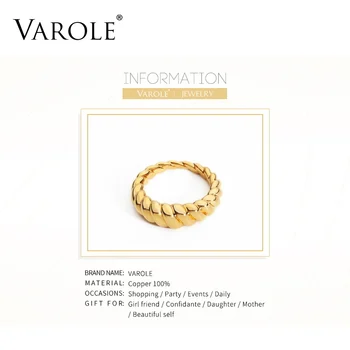 VAROLE Răsuciți Inelul de Aur de Culoare Inele Pentru Femei Accesorii Degetul Moda Bijuterii Cadouri Bague Anillo de Bijuterii
