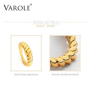 VAROLE Răsuciți Inelul de Aur de Culoare Inele Pentru Femei Accesorii Degetul Moda Bijuterii Cadouri Bague Anillo de Bijuterii