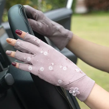 Vară, Soare și Mănuși de Protecție Semi-Degetul Femei Anti-UV Jumătate Degetele de Conducere Subțire de protecție Solară de sex Feminin Manusi TB45