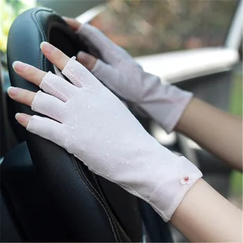 Vară, Soare și Mănuși de Protecție Semi-Degetul Femei Anti-UV Jumătate Degetele de Conducere Subțire de protecție Solară de sex Feminin Manusi TB45