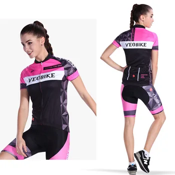 VEOBIKE 2021 Respirabil Vara Pro Mtb Biciclete Imbracaminte Femei Imbracaminte cu Maneci Scurte cu Bicicleta Uniformă Ciclism Jersey Seturi