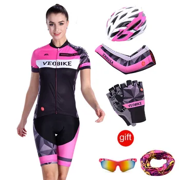 VEOBIKE 2021 Respirabil Vara Pro Mtb Biciclete Imbracaminte Femei Imbracaminte cu Maneci Scurte cu Bicicleta Uniformă Ciclism Jersey Seturi