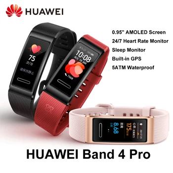 Versiune globală HUAWEI Band 4 Pro Smart Band ActivitiesTracker AMOLED Touchscreen Heart Rate Monitor Somn GPS rezistent la apa 5ATM