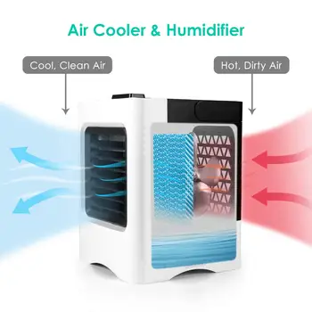 Versiune imbunatatita a aparat de Aer Condiționat Portabil Multi-funcția de răcire a Aerului Umidificator Purificator Dormitor Birou Acasă USB Ventilatorului de Răcire
