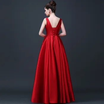 Vestido de festa 2020 nou satin sexy V gât O Linie visiniu violet de aur rochie de domnisoara de onoare la nunta vestido de fiesta largo