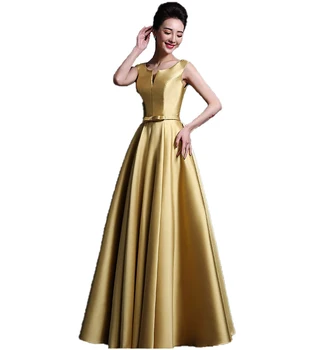 Vestido de festa 2020 nou satin sexy V gât O Linie visiniu violet de aur rochie de domnisoara de onoare la nunta vestido de fiesta largo