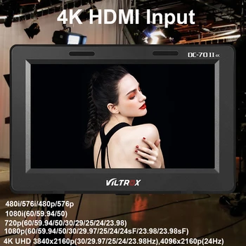 Viltrox DC-70II 7 inch Camera foto DSLR Domeniul Monitor 4K HDMI, Intrare AV IPS HD 1024x600 Ecran LCD Video de Asistență pentru Sony, Nikon, Canon