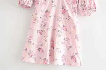 Vintage loveshackfancy LENNOX rochie femei v-neck maneca scurta din satin vară rochie de imprimare roz papioanele nou-veniți în 2019