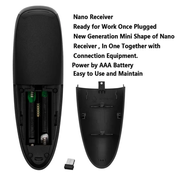 Vocea Air Mouse cu Microfon fără Fir de Control de la Distanță cu IR de Învățare Giroscop LED cu iluminare de fundal pentru Android Box