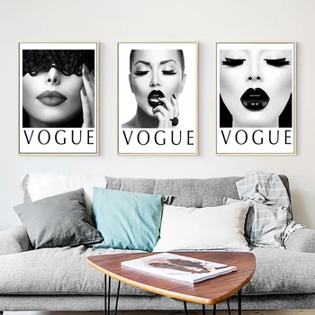 Vogue Figura Nordic Minimalist În Alb Și Negru Postere Si Printuri De Arta De Perete Panza Pictura Pe Perete Poza Pentru Living Decorul Camerei