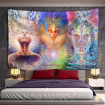 Vrăjitorie psihedelice scena decor acasă tapiserie boem decor agățat de perete hippie dormitor lenjerie de pat mandala canapea pătură