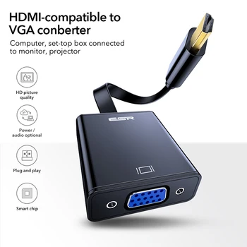 VSH compatibil HDMI LA VGA Adaptor pentru Cablu Audio Splitter VGA Convertor Digital HD 1080p Pentru PC, Laptop, Tableta, Cablu Adaptor